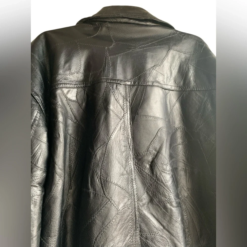 Vintage US Military Patchwork Leather Black Bomber Jacket Department of The Army - Picture 10 of 11